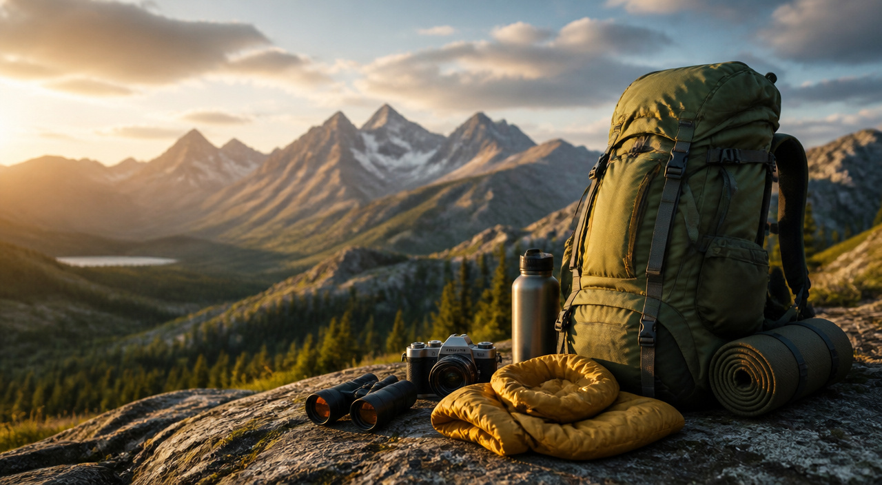 Outdoor equipment on a forest trail